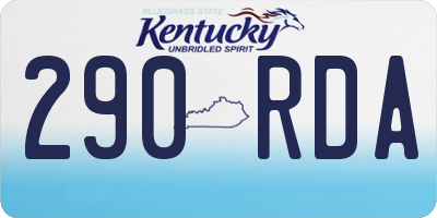 KY license plate 290RDA