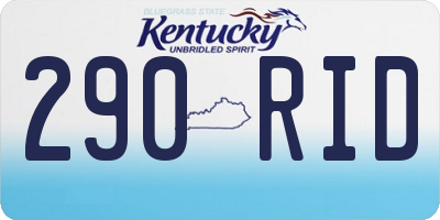 KY license plate 290RID