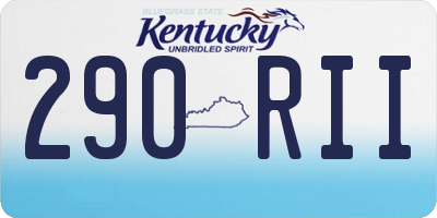 KY license plate 290RII