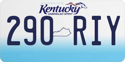 KY license plate 290RIY