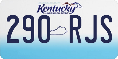 KY license plate 290RJS