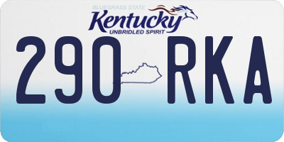 KY license plate 290RKA