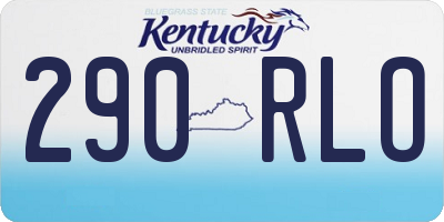 KY license plate 290RLO