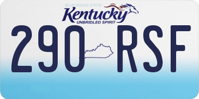 KY license plate 290RSF