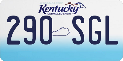 KY license plate 290SGL