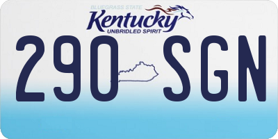 KY license plate 290SGN
