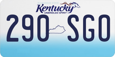 KY license plate 290SGO