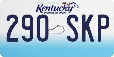 KY license plate 290SKP