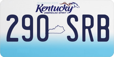 KY license plate 290SRB