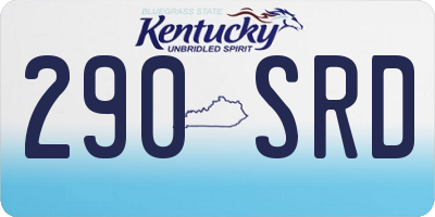KY license plate 290SRD