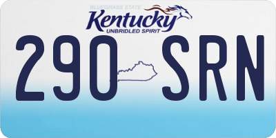 KY license plate 290SRN