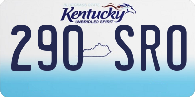 KY license plate 290SRO