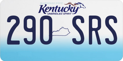 KY license plate 290SRS
