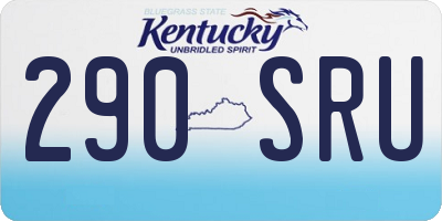 KY license plate 290SRU