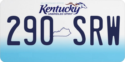KY license plate 290SRW
