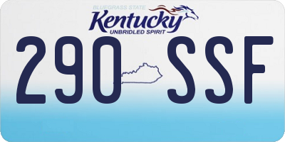 KY license plate 290SSF