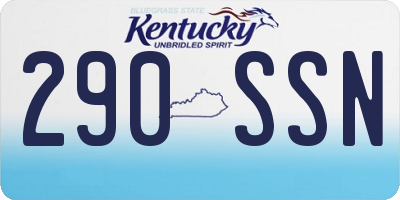 KY license plate 290SSN