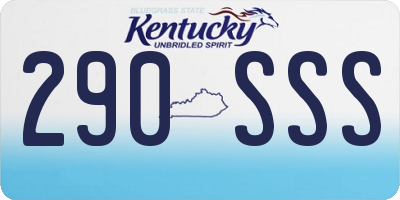 KY license plate 290SSS