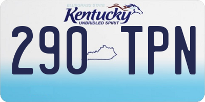 KY license plate 290TPN