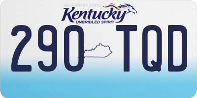 KY license plate 290TQD
