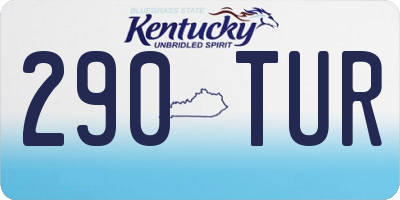 KY license plate 290TUR
