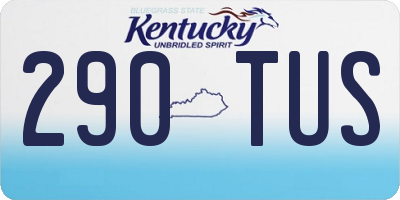 KY license plate 290TUS