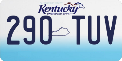 KY license plate 290TUV
