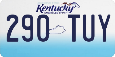KY license plate 290TUY