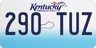 KY license plate 290TUZ