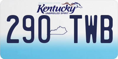KY license plate 290TWB