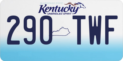 KY license plate 290TWF
