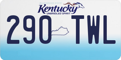 KY license plate 290TWL