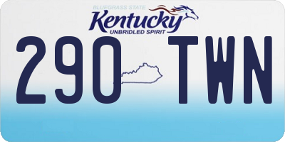 KY license plate 290TWN