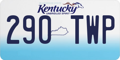 KY license plate 290TWP