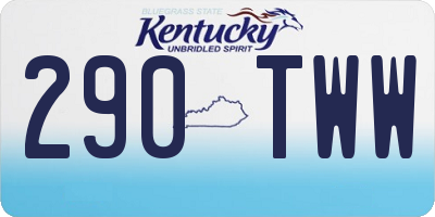 KY license plate 290TWW