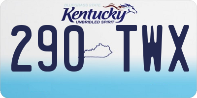 KY license plate 290TWX