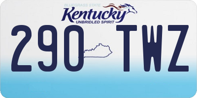 KY license plate 290TWZ