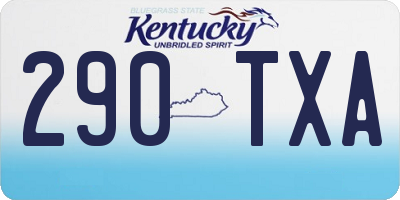 KY license plate 290TXA