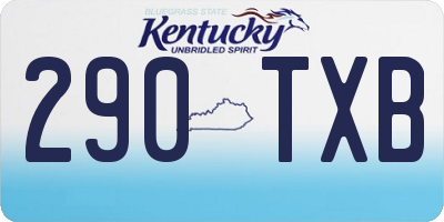 KY license plate 290TXB