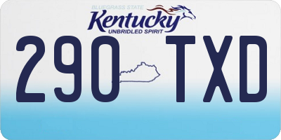 KY license plate 290TXD