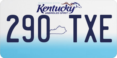 KY license plate 290TXE