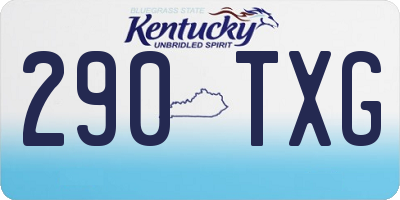 KY license plate 290TXG
