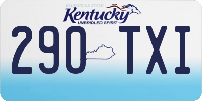 KY license plate 290TXI