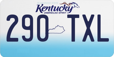 KY license plate 290TXL