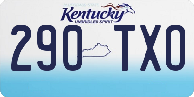 KY license plate 290TXO