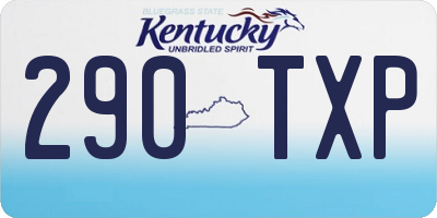 KY license plate 290TXP