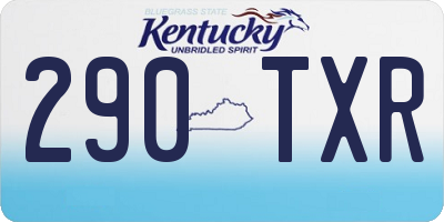 KY license plate 290TXR