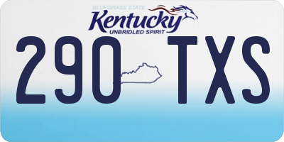 KY license plate 290TXS