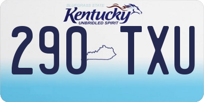 KY license plate 290TXU