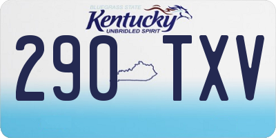 KY license plate 290TXV